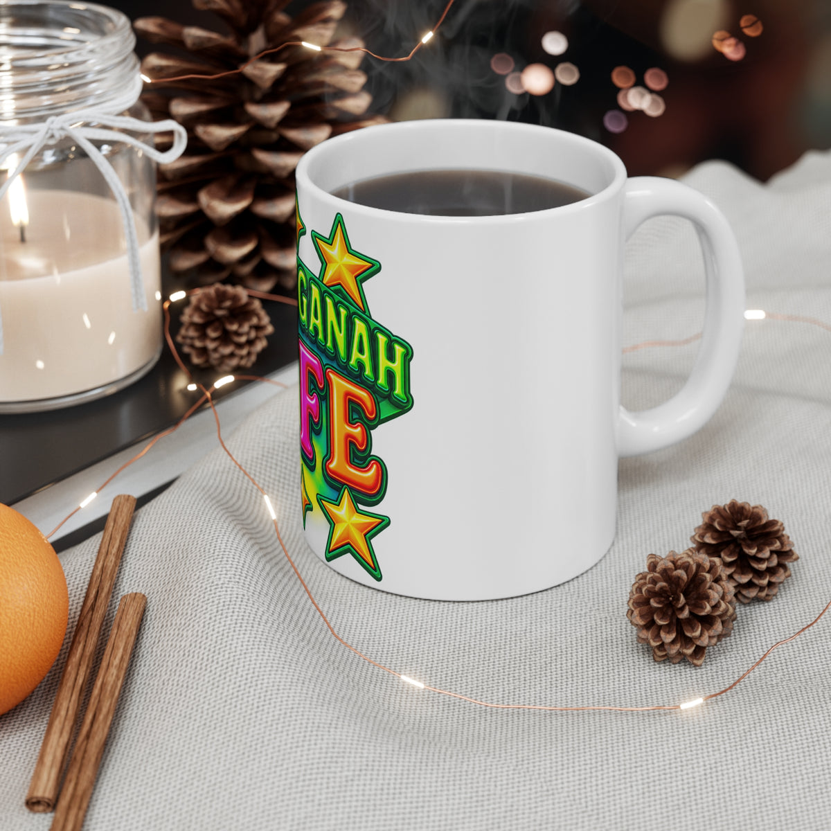 Mashuganah Life Jewish Mug Funny Yiddish Coffee Cup Jewish Humor Gift