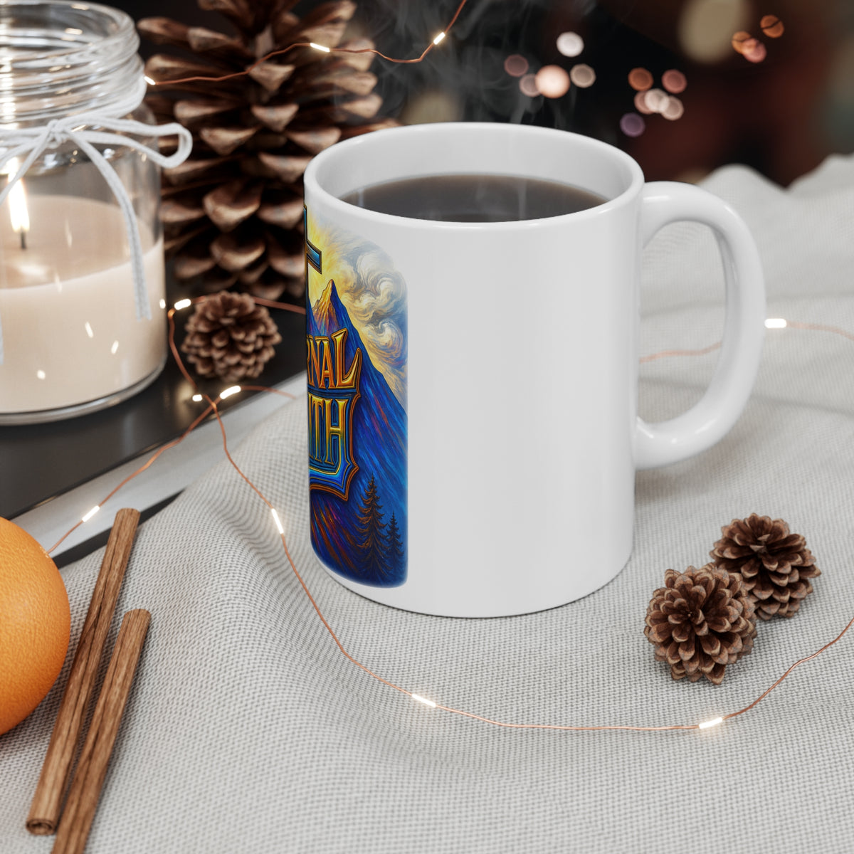 Eternal Faith Cross Mug Inspirational Christian Coffee Cup Religious Gift