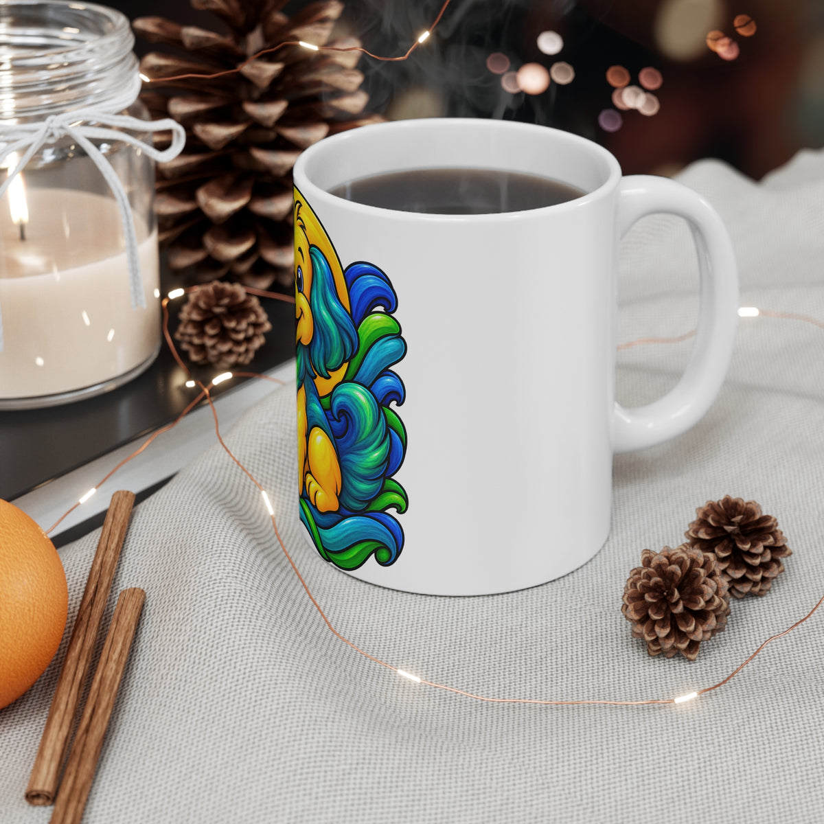 Colorful Happy Puppy Mug Cute Dog Coffee Cup Pet Lover Gift Cheerful Animal Mug