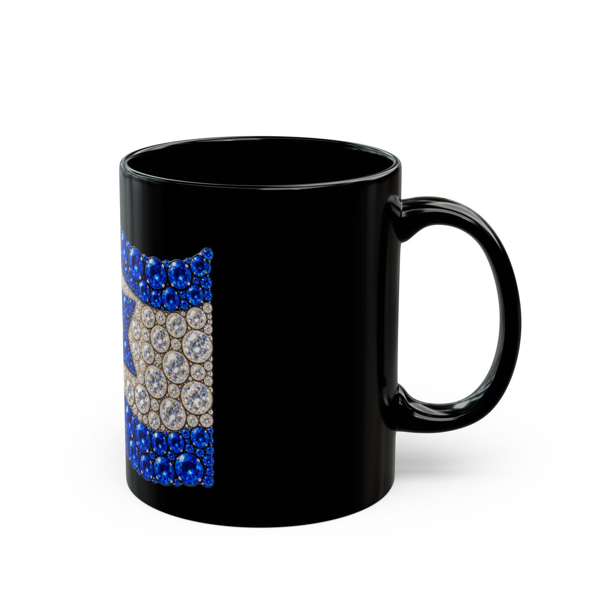 Blue and Silver Star of David Jewish Mug
