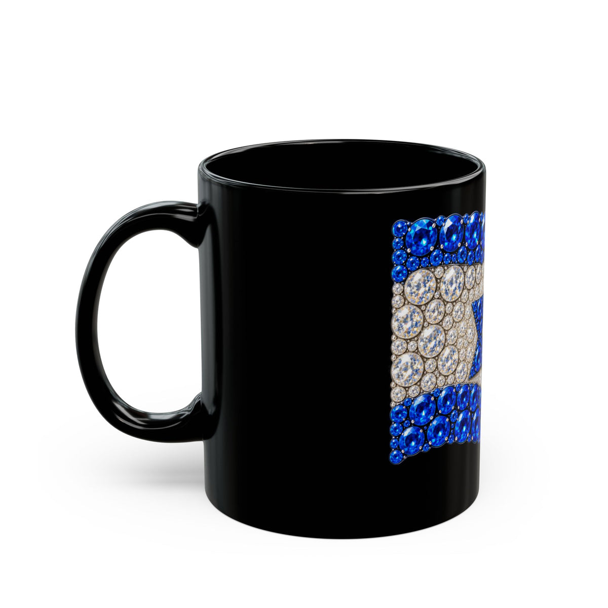 Blue and Silver Star of David Jewish Mug