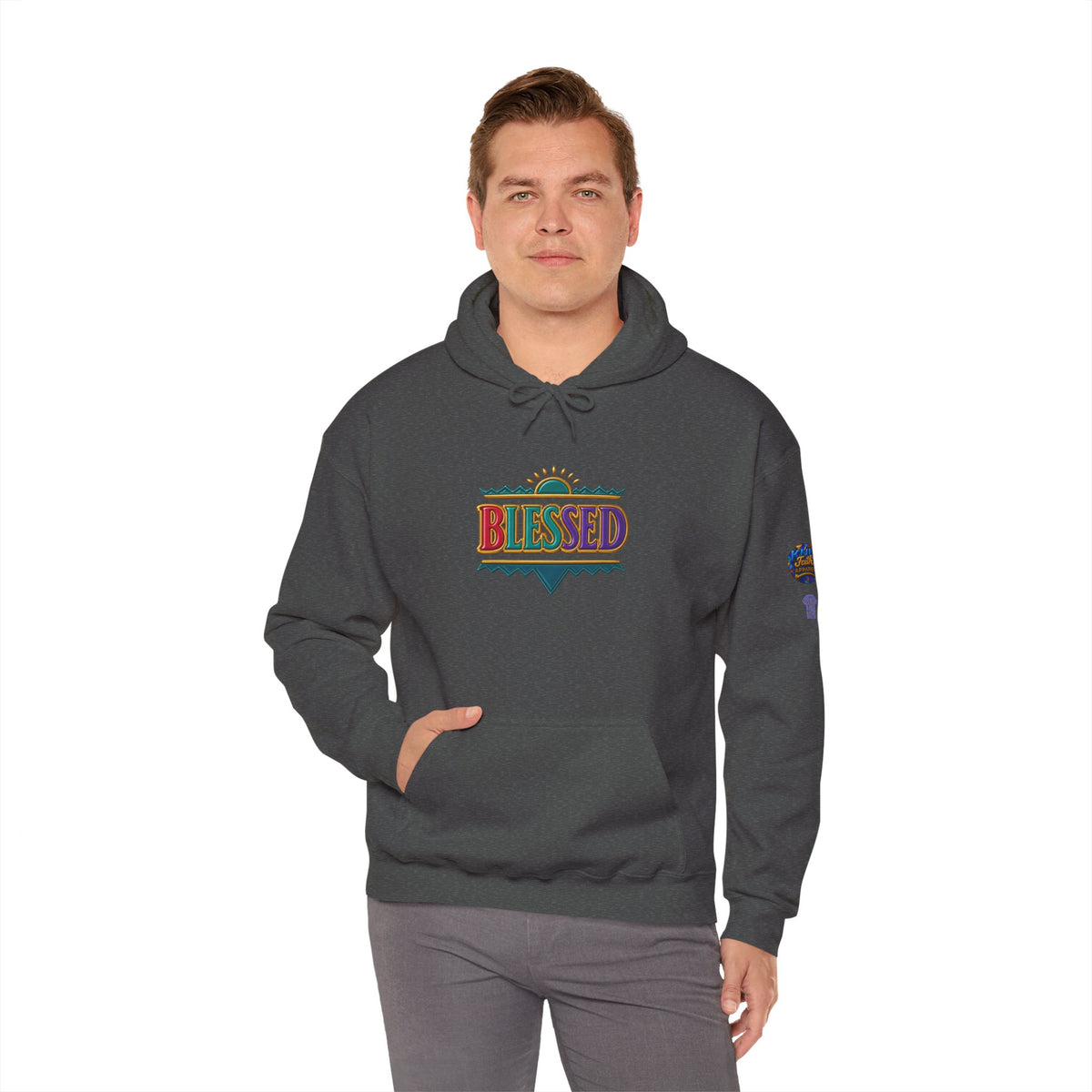 Blessed rainbow lettering Hoodie | colorful faith sweatshirt