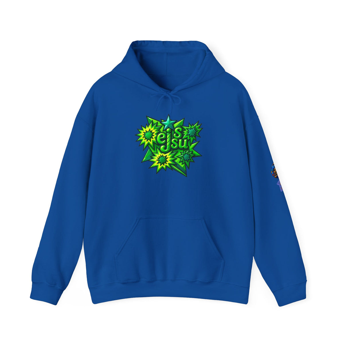 Neon Green Comic Burst Jesus Hoodie | Graphic Streetwear Pullover