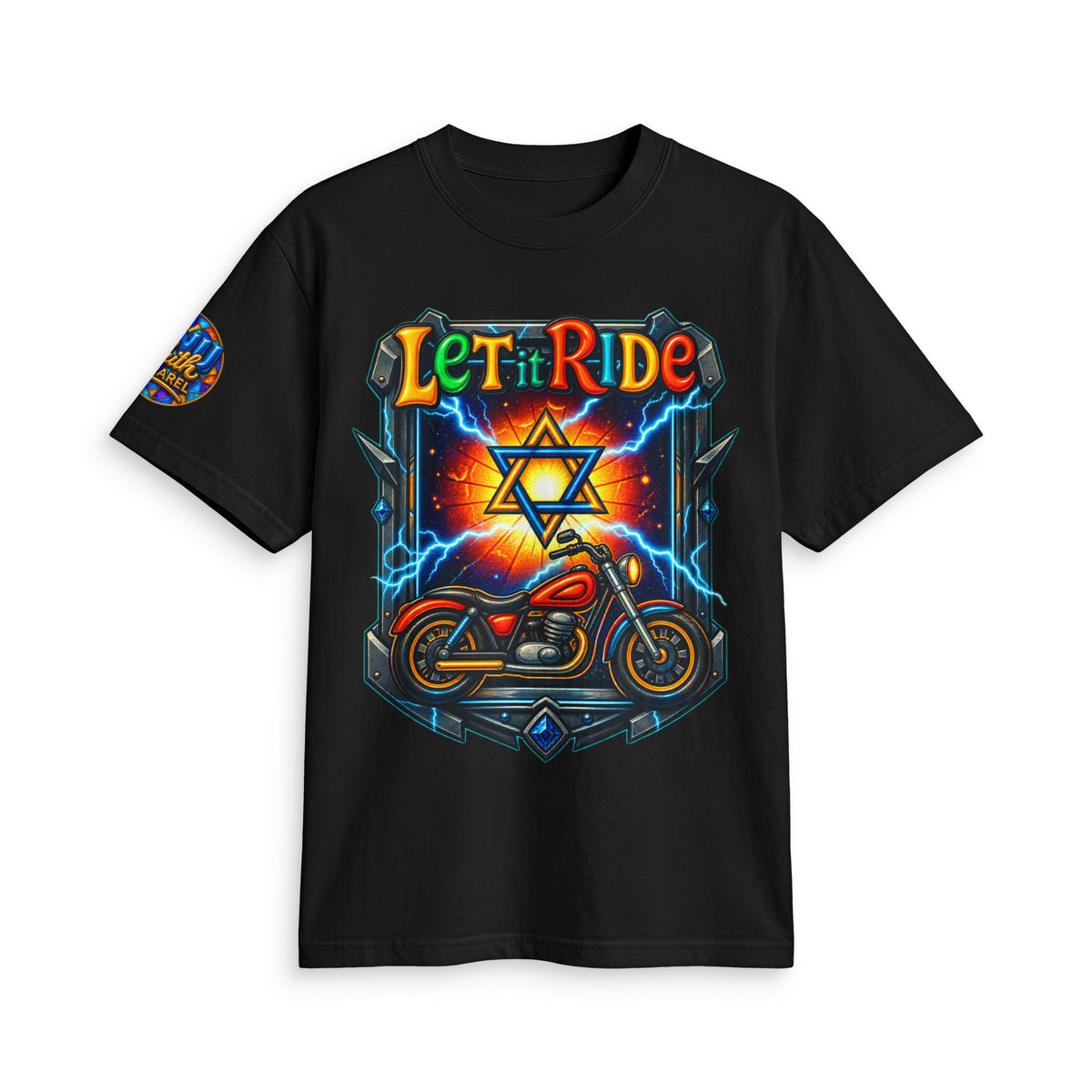 Let It Ride Jewish Motorcycle T Shirt Star of David Biker Shirt Jewish Pride Graphic Tee