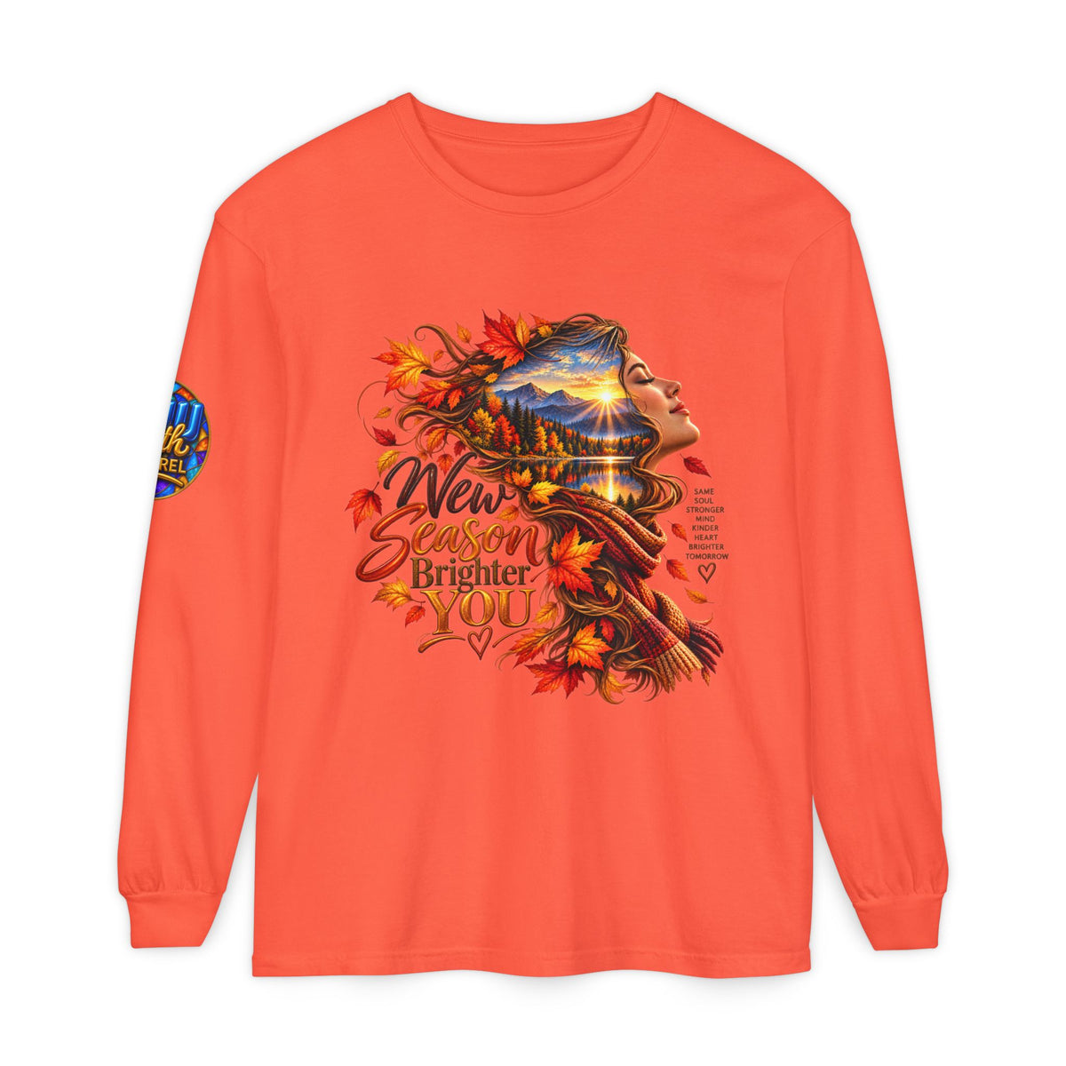 New Season Brighter You Inspirational Fall Long Sleeve Shirt Positive Autumn Graphic Tee