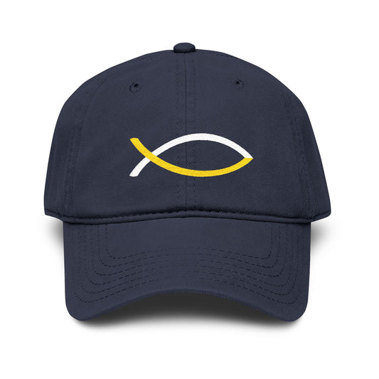 Follow Him Christian Fish Embroidered Hat