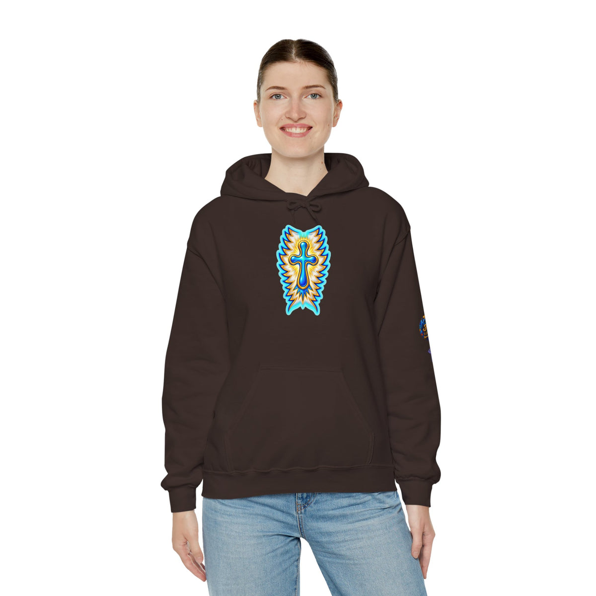 Radiant Cross Hoodie | Spiritual Graphic Pullover