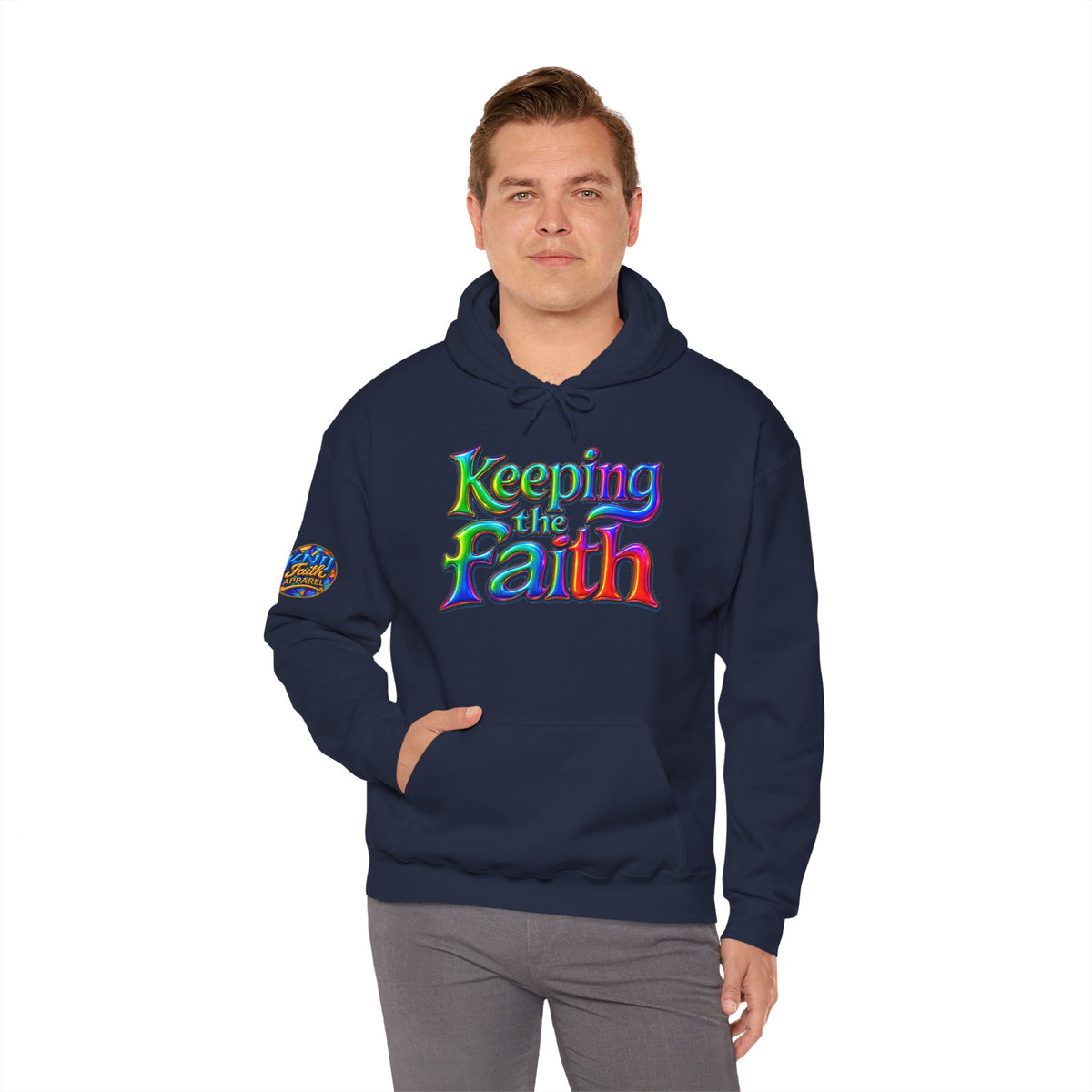 Keeping the Faith Hoodie | Rainbow Script Faith Apparel