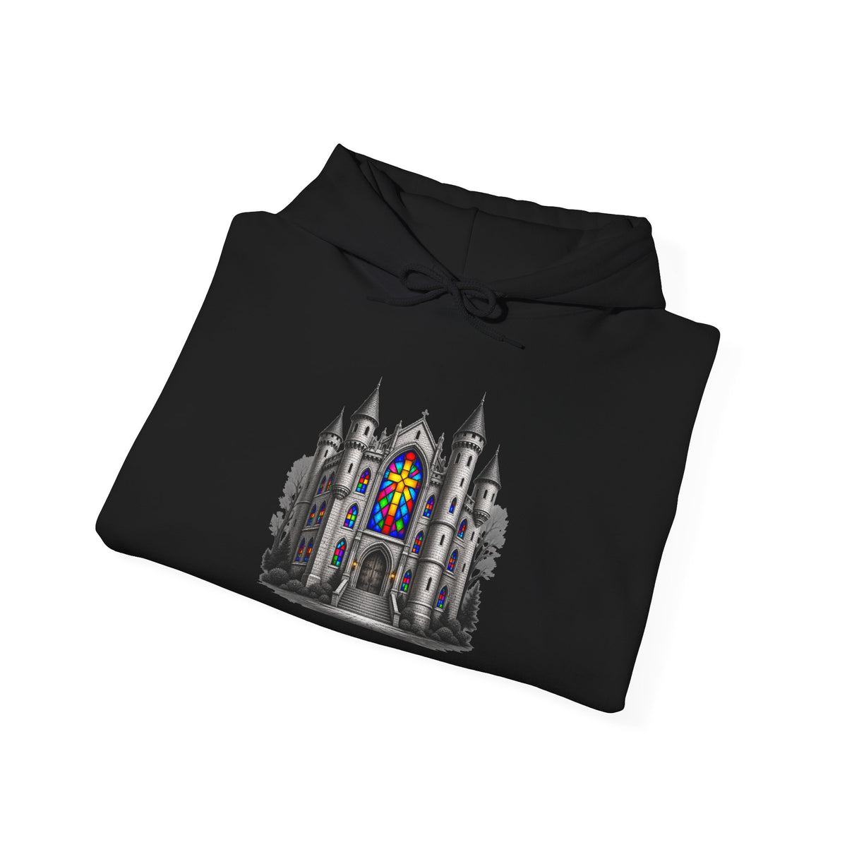 Gothic Cathedral Stained Glass Hoodie | Church Architecture Sweatshirt