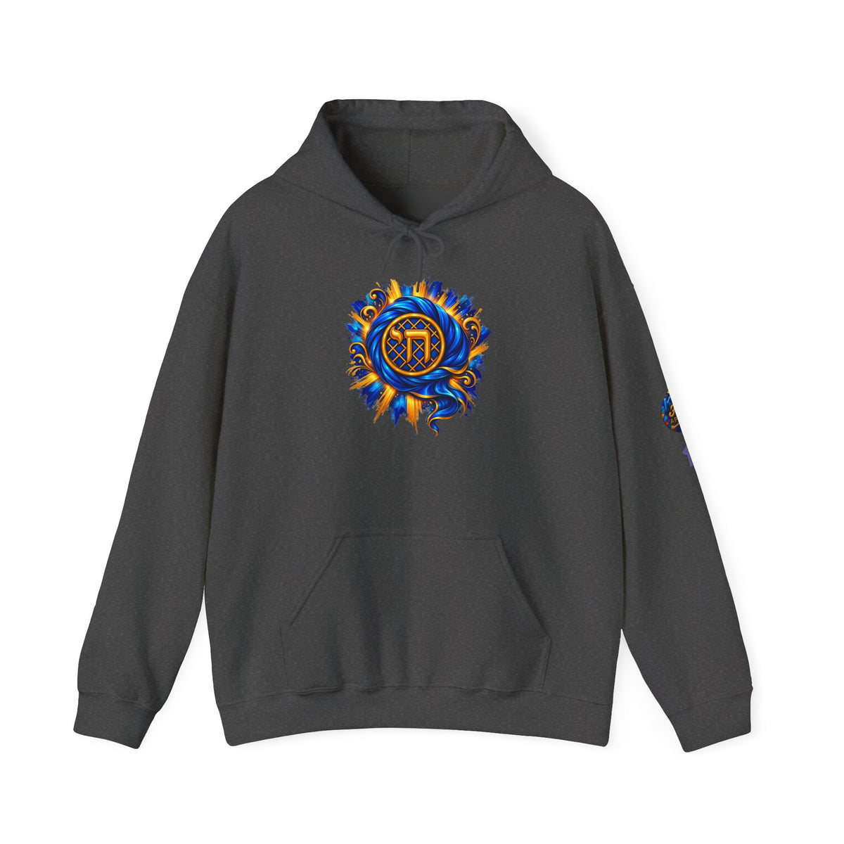 Blue Flame Sun Chai Hoodie | Fire Sun Logo Hooded Sweatshirt