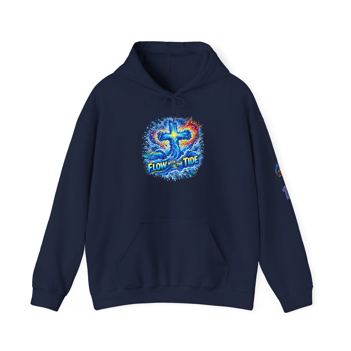 Flow with the Tide Wave Cross Hoodie | Christian Surf Spiritual Sweatshirt