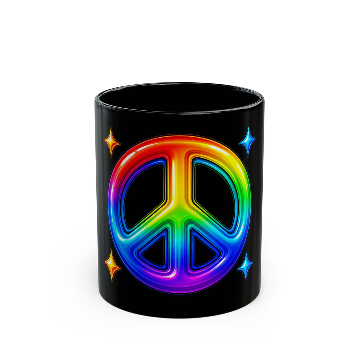 Rainbow Peace Sign Mug Colorful Peace Love Gift