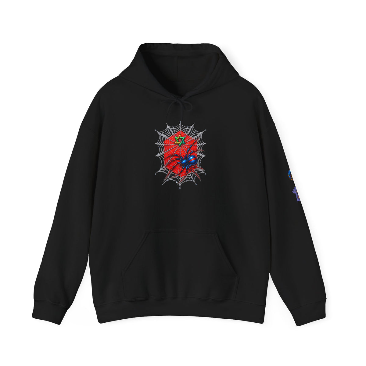 Jewish Spider Web Hoodie  Star of David Web Graphic Sweatshirt