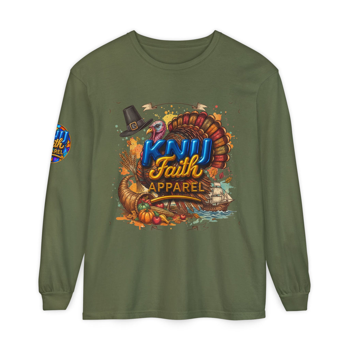KNU Faith Apparel Thanksgiving Turkey Fall Long Sleeve Shirt