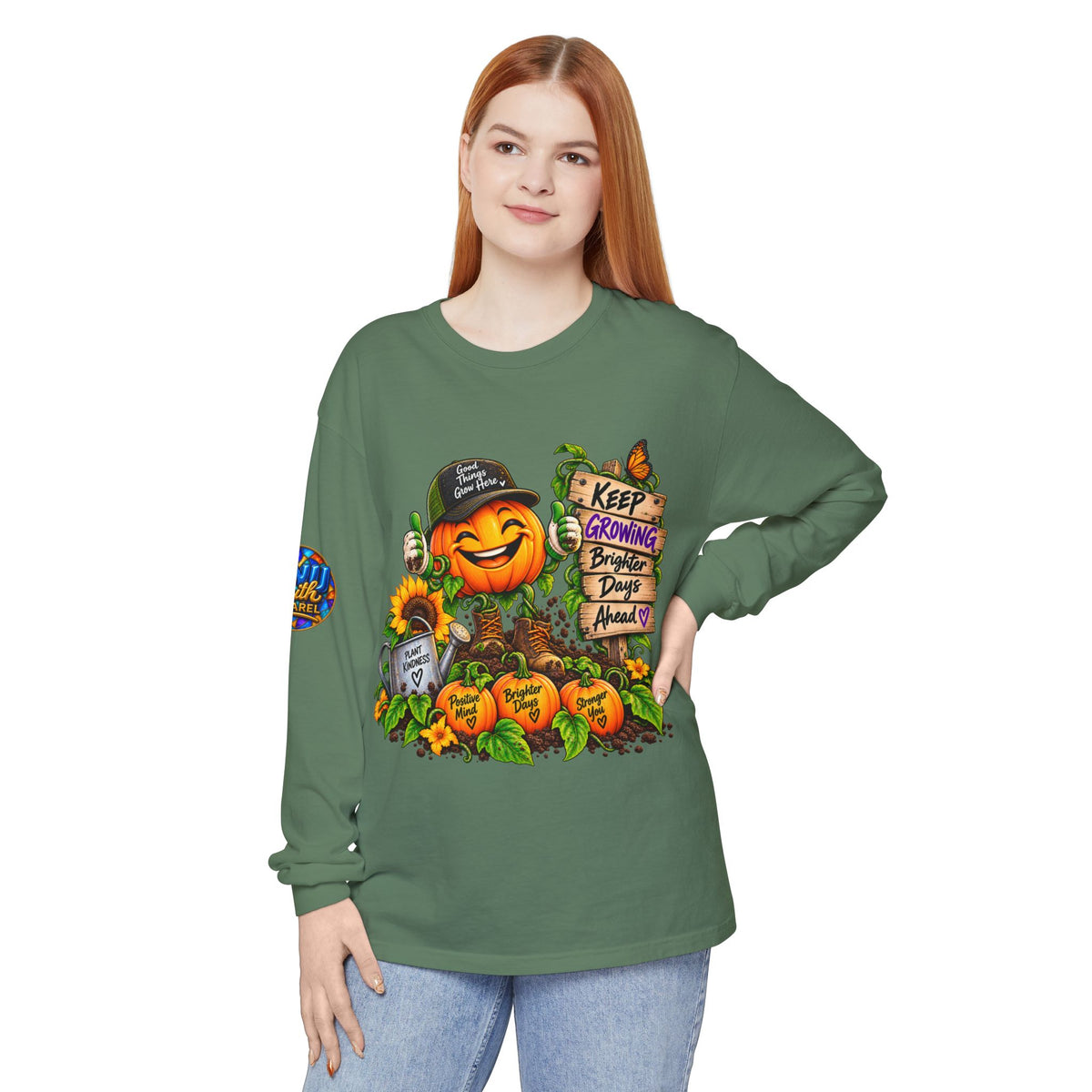 Keep Growing Brighter Days Ahead Inspirational Fall Long Sleeve Shirt