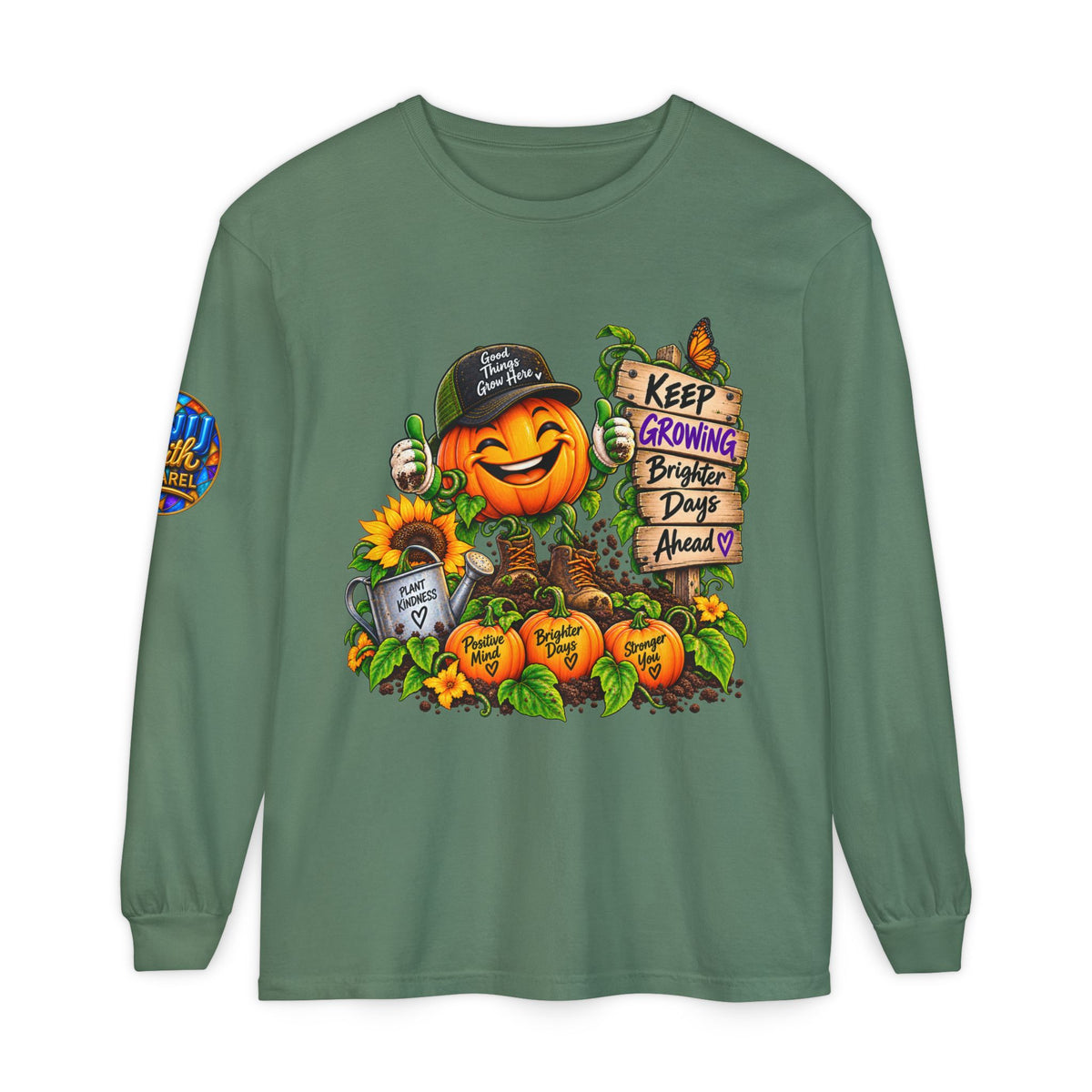 Keep Growing Brighter Days Ahead Inspirational Fall Long Sleeve Shirt