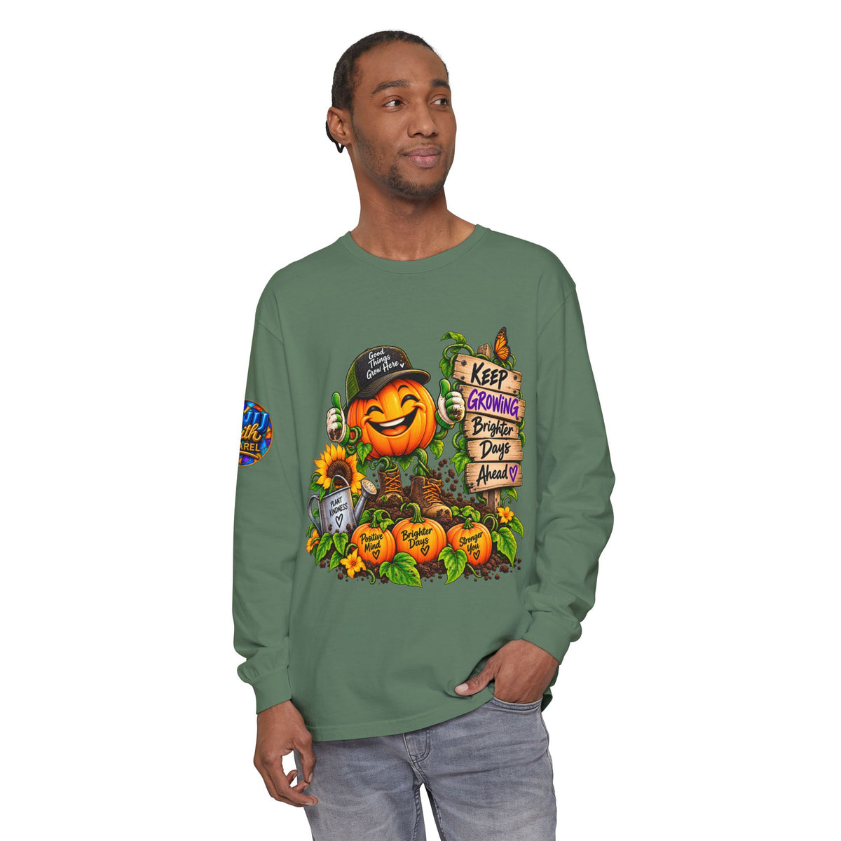 Keep Growing Brighter Days Ahead Inspirational Fall Long Sleeve Shirt