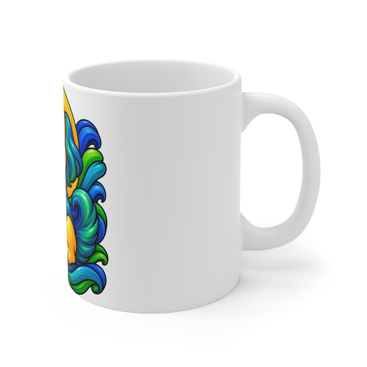 Colorful Happy Puppy Mug Cute Dog Coffee Cup Pet Lover Gift Cheerful Animal Mug