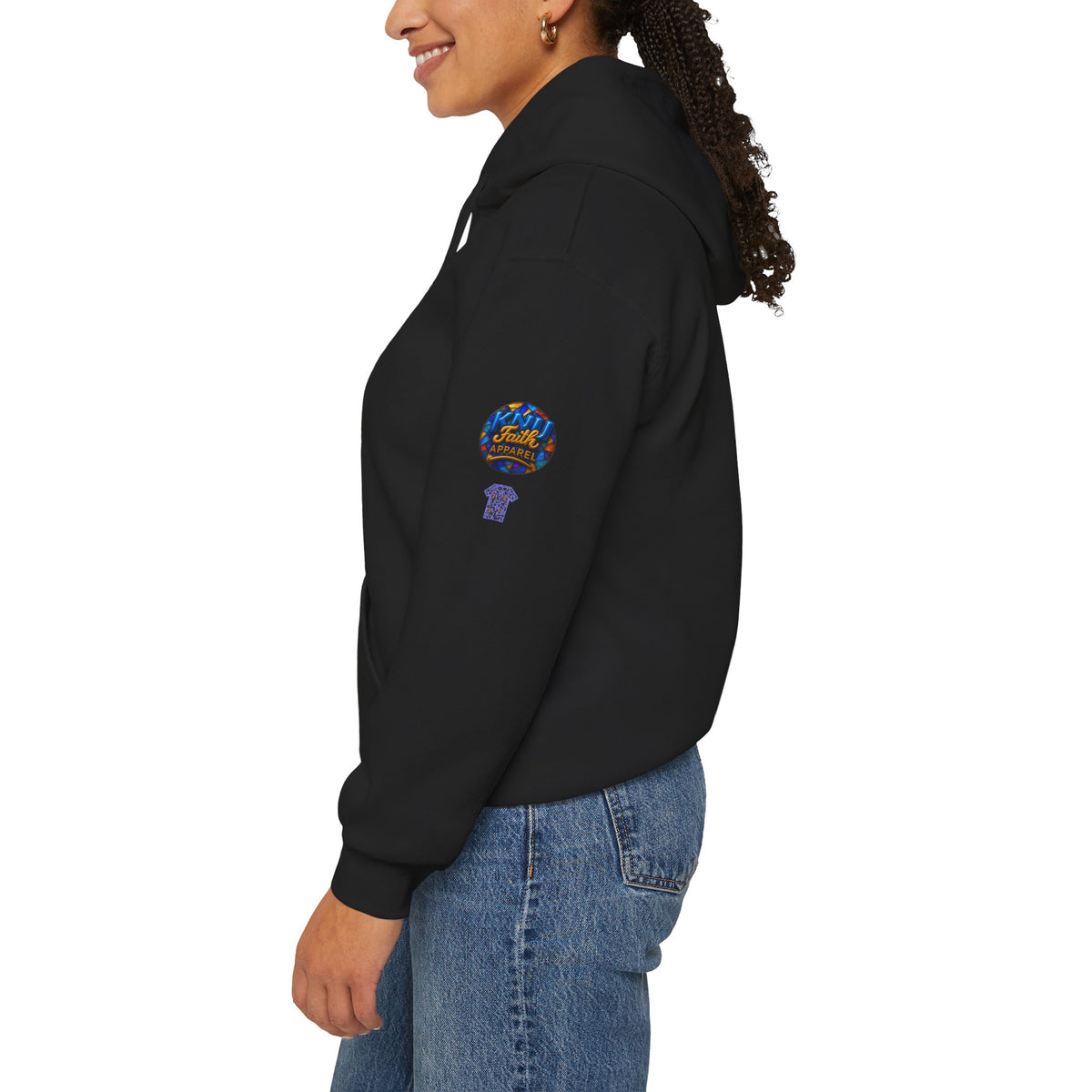 Man of God colorful retro lettering Hoodie | faith graphic pullover