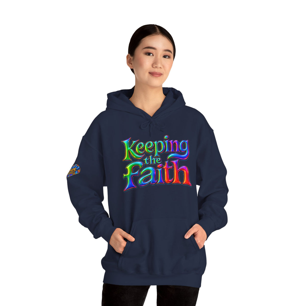 Keeping the Faith Hoodie | Rainbow Script Faith Apparel